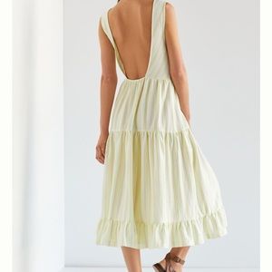 ANTHROPOLOGIE STRIPED TIERED MAXI DRESS